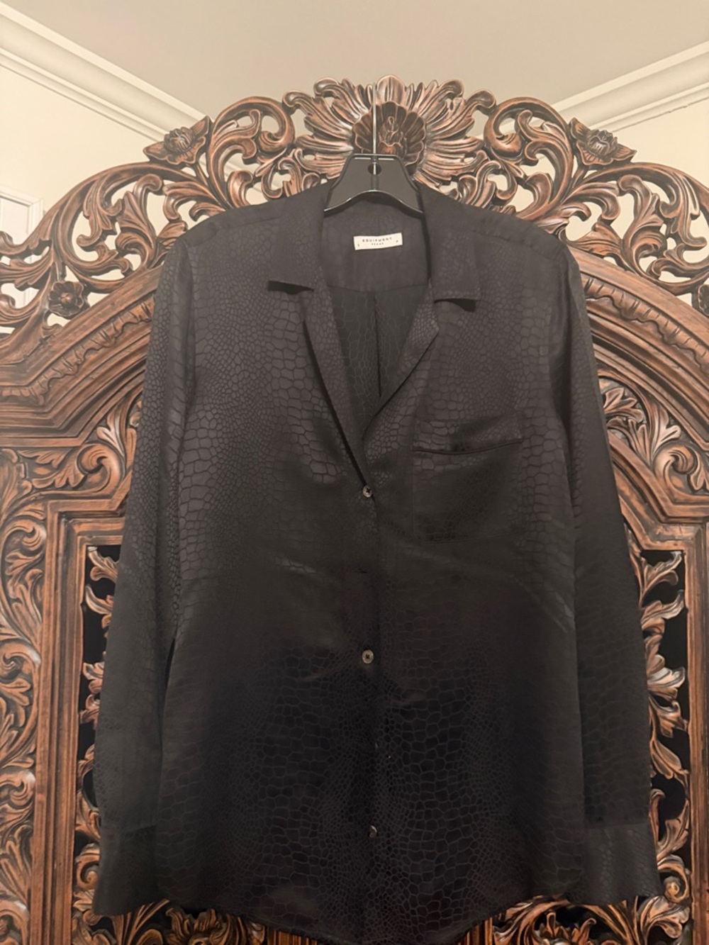 Equipment Black Snakeprint Blouse